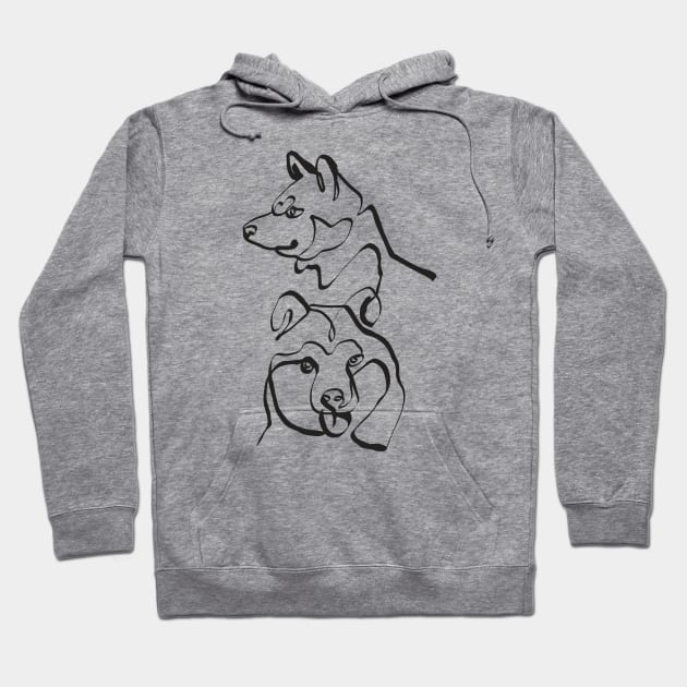 Abstract Line Shiba Inu Hoodie by huebucket